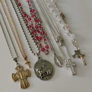 7 Children's Catholic/Religious Cross/Rosary Necklace/First Communion Gift